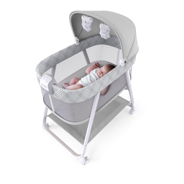 Ingenuity Lullanight Soothing Bassinet for Baby with Locking Wheels & Night Light