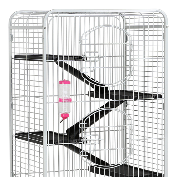 Easyfashion 6 Level 52″ Indoor Ferret and Small Animal Cage. White