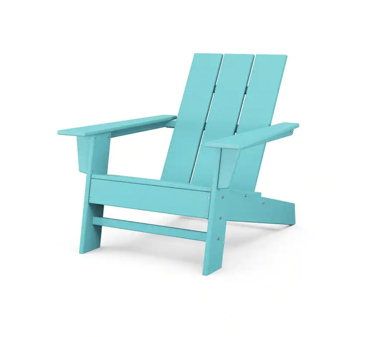 POLYWOOD Grant Park Aruba Modern Plastic Outdoor Patio Adirondack Chair. Aruba