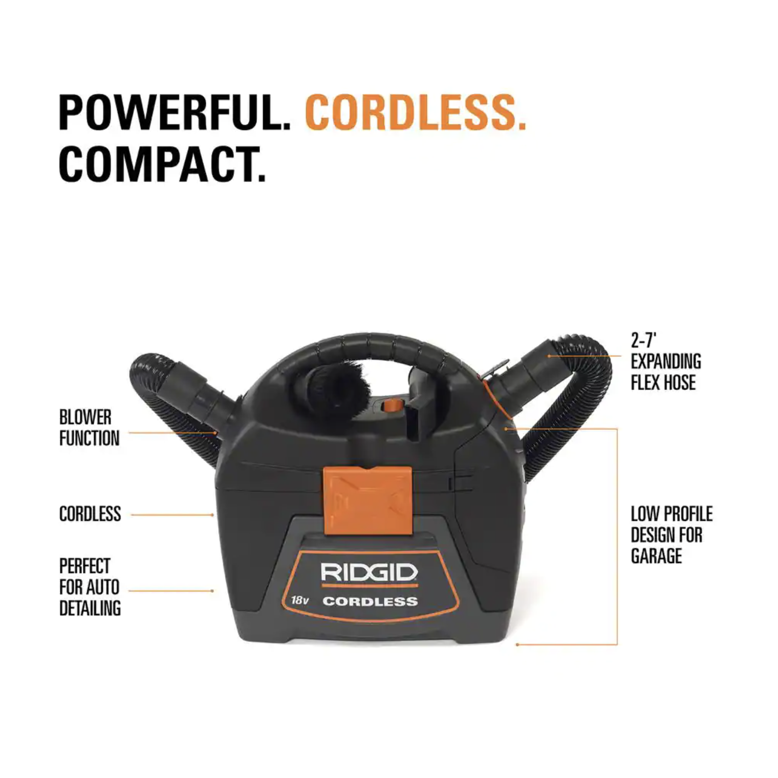 Ridgid WD0319B 3-Gal. Cordless Handheld Wet/Dry Shop Vacuum with 18-Volt Lithium-Ion MAX Output 4.0 Ah Battery & Charger