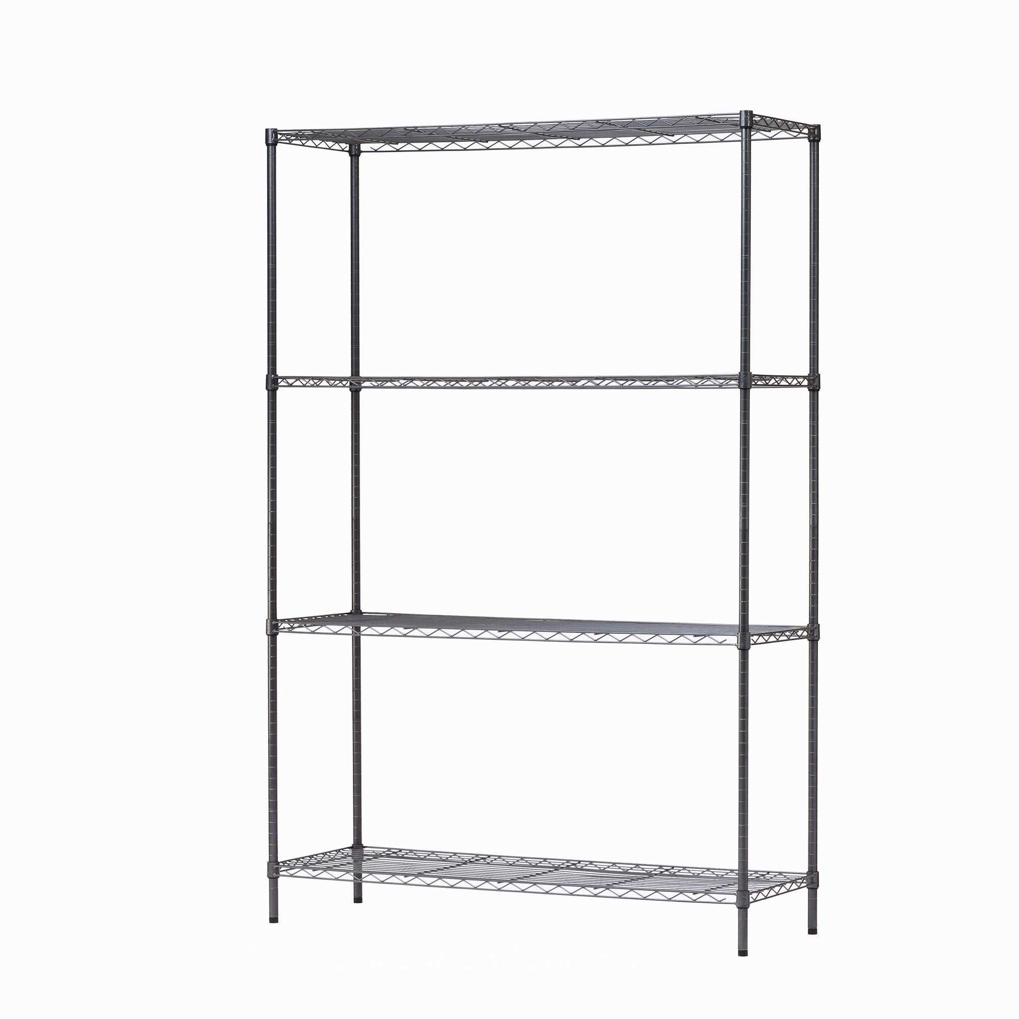 HSS 4-Tier Wire Shelf Unit. Black Anthracite. 18″D x 48″W x 72″H. Capacity 1400 lbs