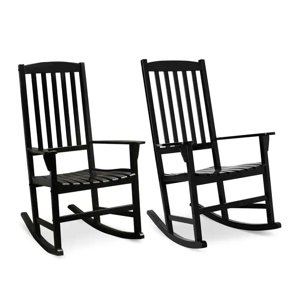 Cambridge Casual Thames Black Wood Outdoor Rocking Chair (Set Of 2)