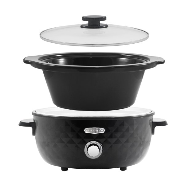 Elite Gourmet 6Qt. Diamond Series Slow Cooker. Black