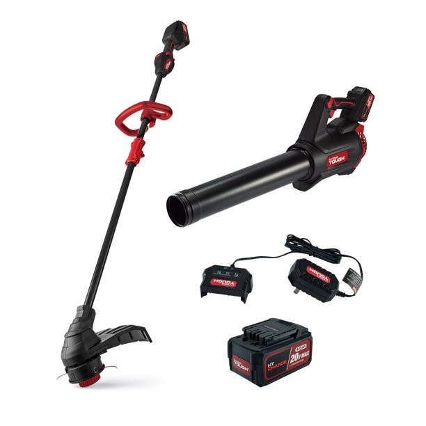 Hyper Tough 20V Max Brushless Battery Powered Trimmer Blower Combo. HT22-401-003-07