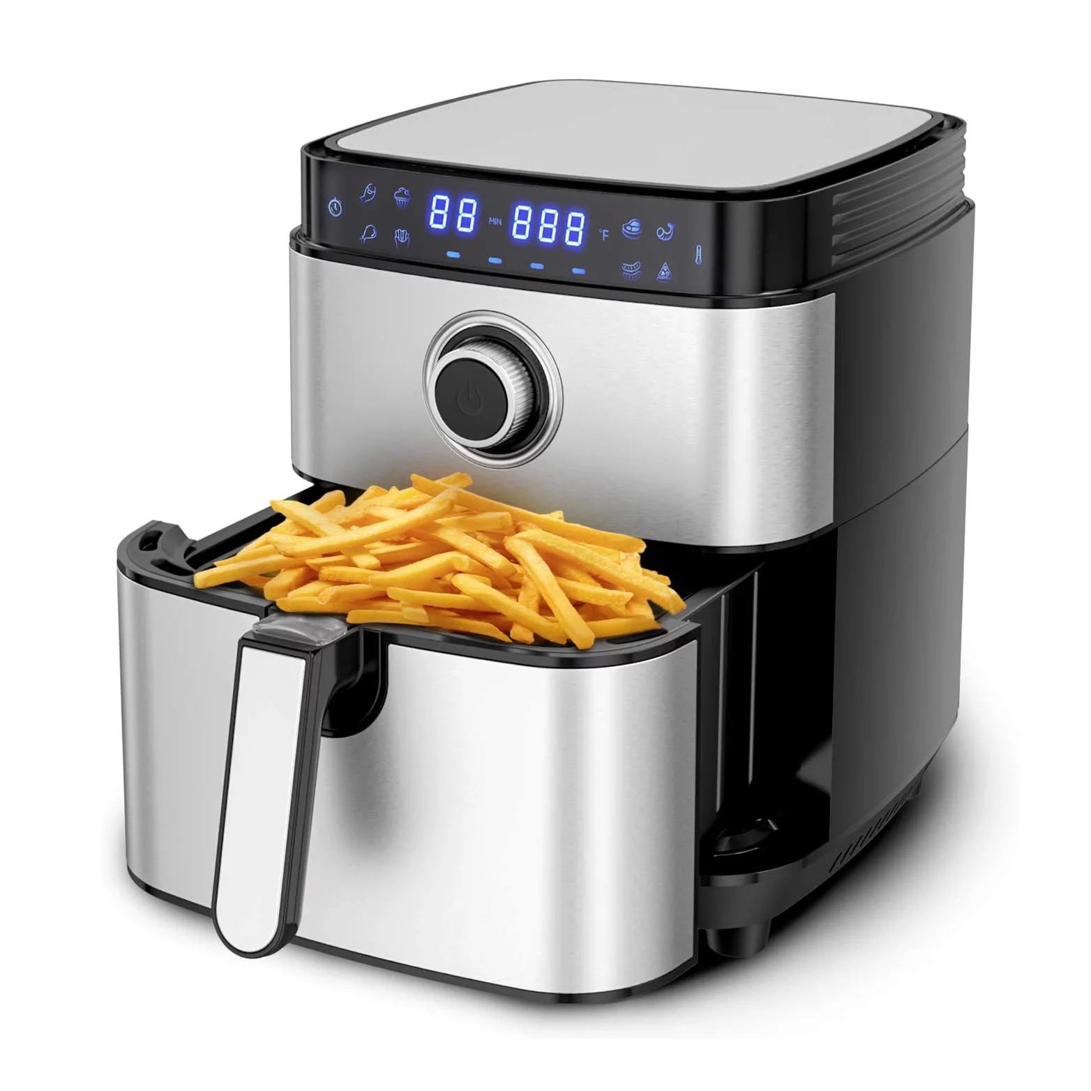 Moosoo MA13 5-Qt Stainless Steel Air Fryer Oven with Air Fryer Cooker
