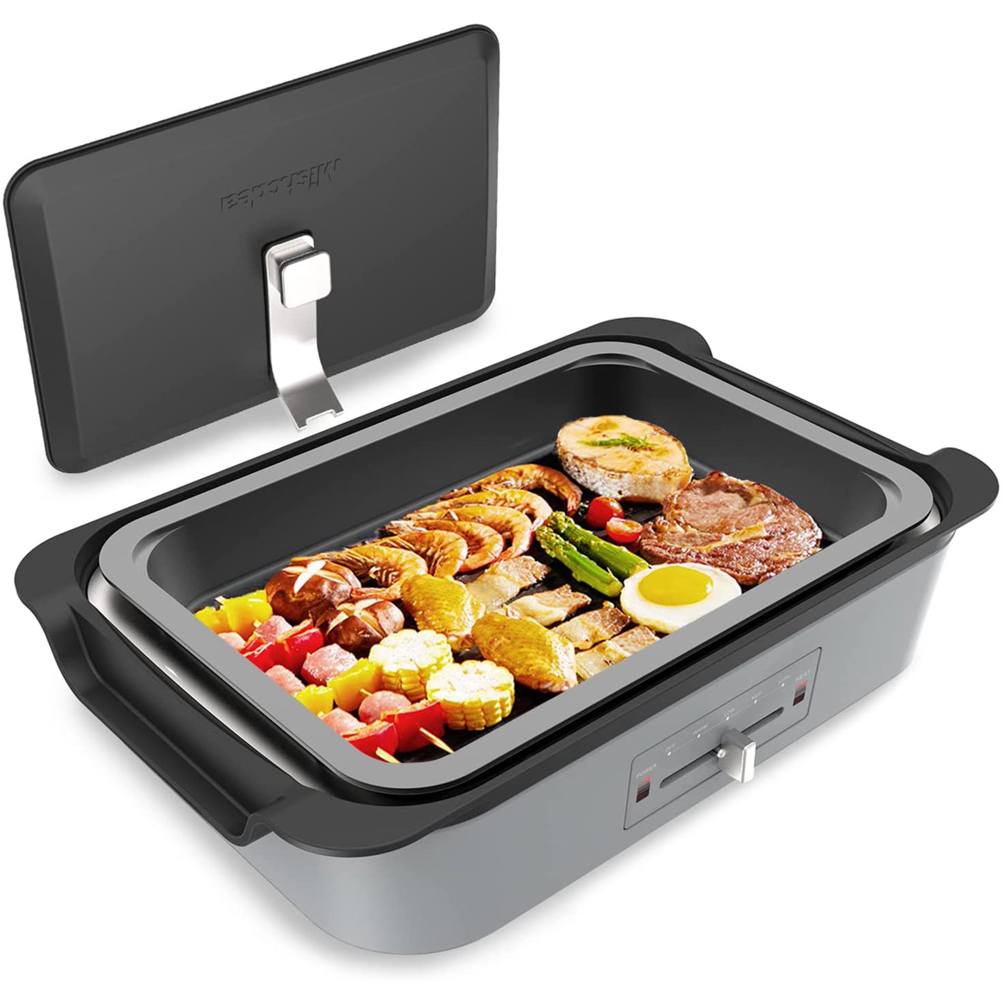 Mishcdea 1200W Electric Griddle Nonstick Multifunctional Hot Plate Indoor Smokeless Grill
