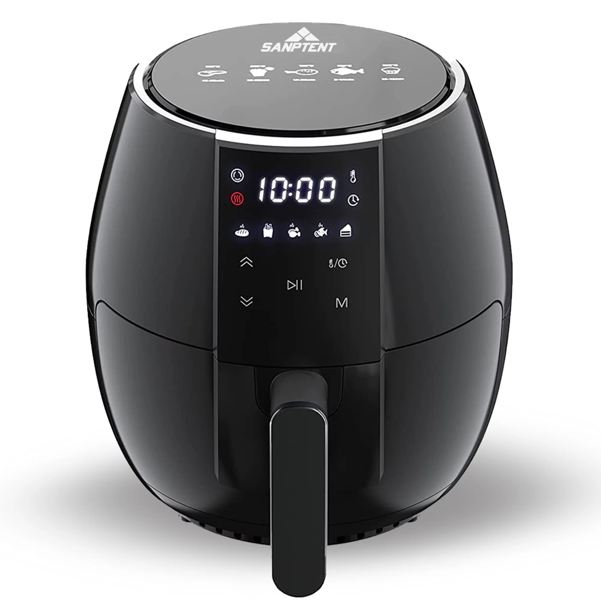 Sanptent 5.8 Quart Air Fryer. Electric Hot Oven Oilless Multifunctional Cooker With Digital LED Touchscreen. Black