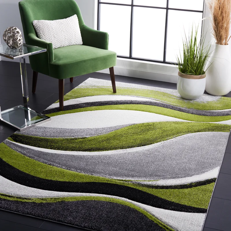 Wade Logan Dubach Performance Gray/Green/White Rug