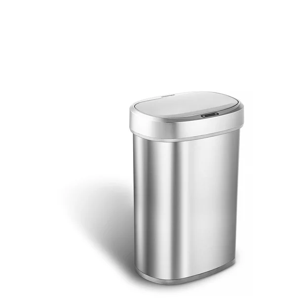 Nine Stars Motion Sensor Trash Can With Stainless Steel Lid. 13.2 gal / 50 Liter