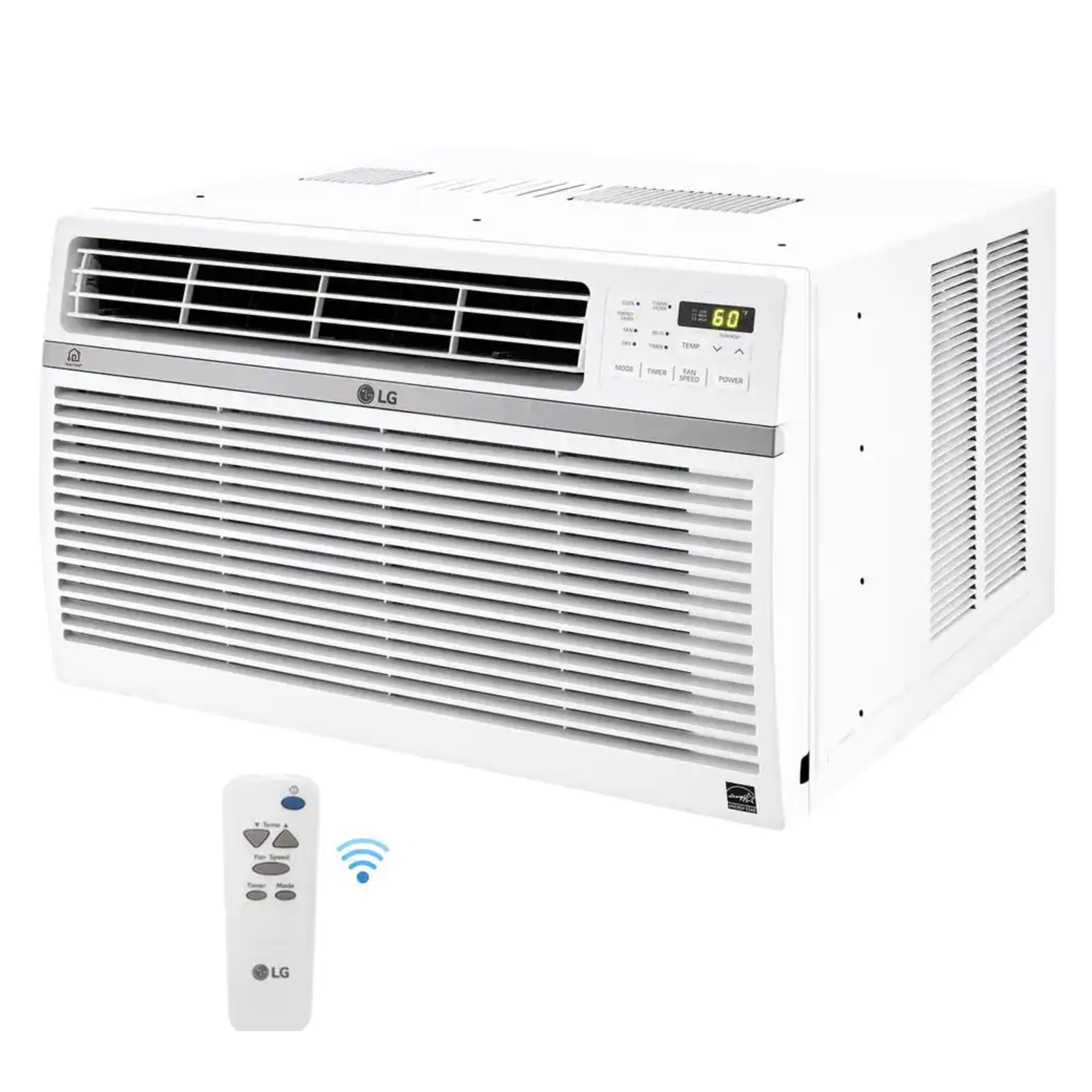 LG 8.000 BTU 115-Volt Window Air Conditioner. Cools 350 Sq. Ft. with Energy Star and Remote. Wi-Fi Enabled (LW8017ERSM)