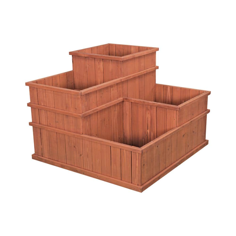 Leisure Season Wooden Multi Level Planter