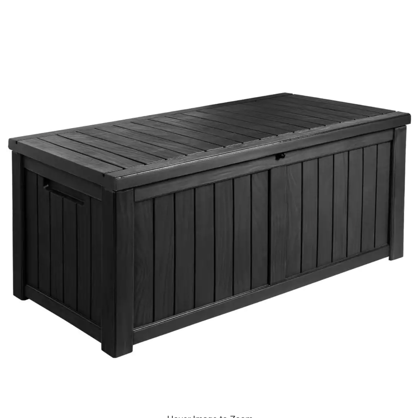 Tozey 119 Gal. Outdoor Storage Box Plastic Resin Deck Box. Black