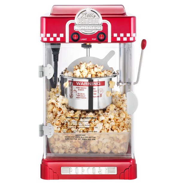 Great Northern Little Bambino Table Top Retro Machine Popcorn Popper (2.5 oz. Red)