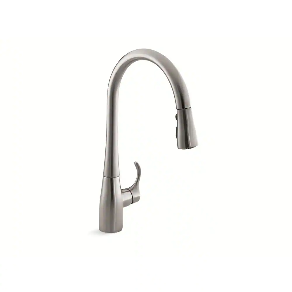Kohler Simplice Single-Handle Pull-Down Sprayer Kitchen Faucet with DockNetik and Sweep Spray. Vibrant Stainless