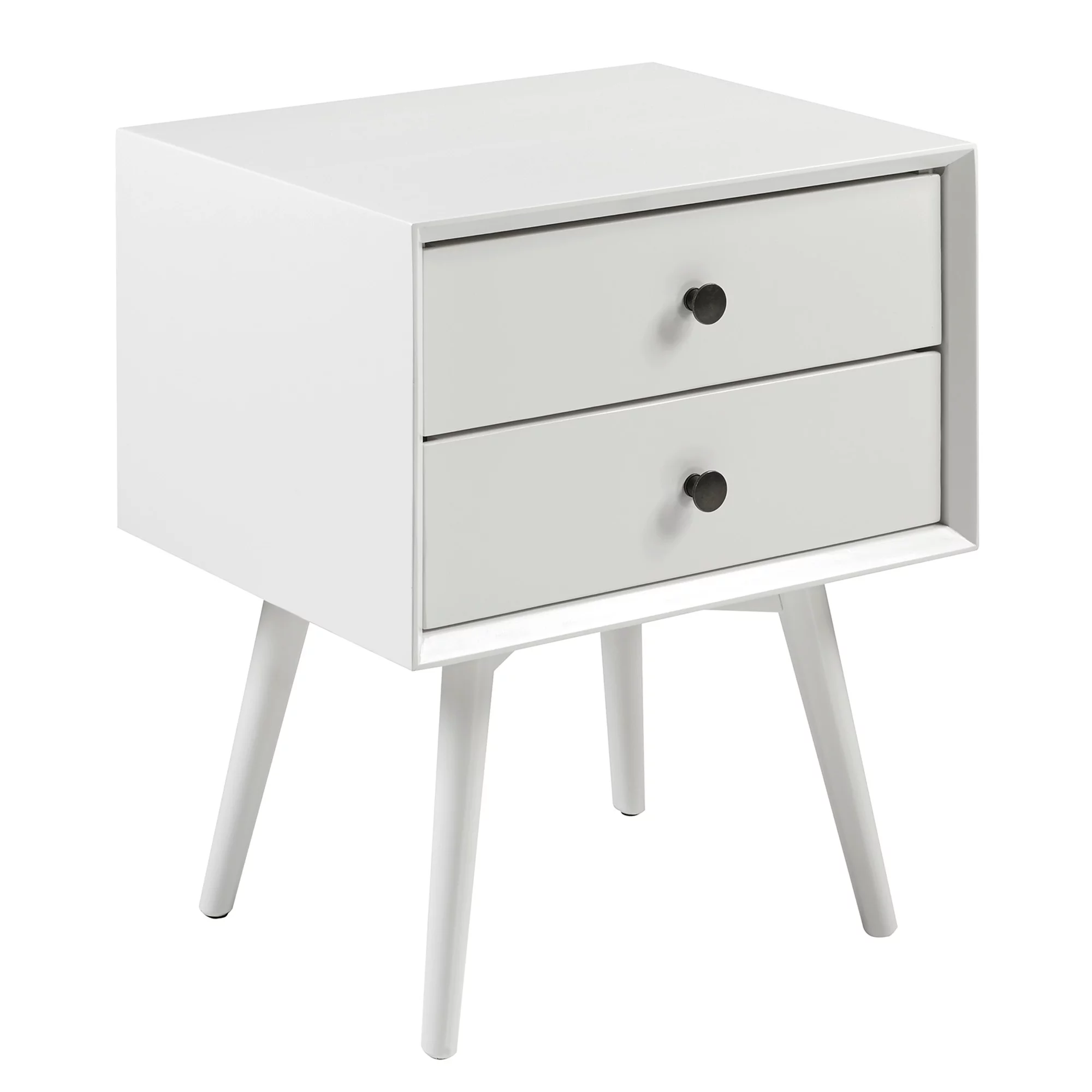Desert Fields 2-Drawer Wood Nightstand. White