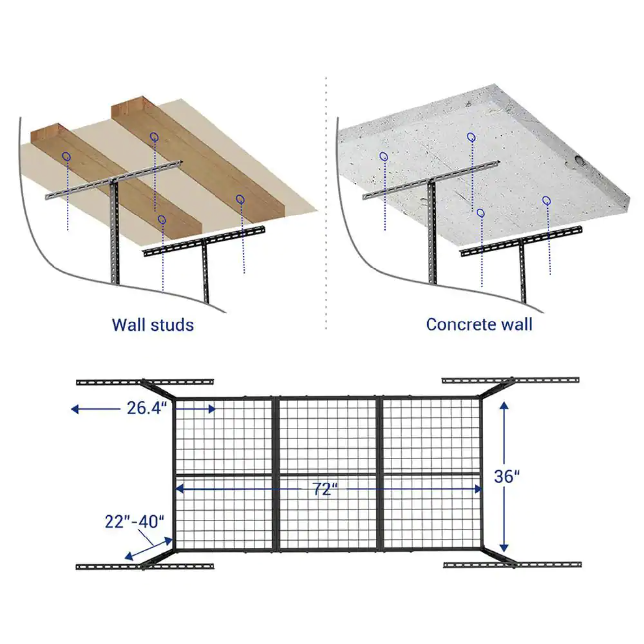 Fleximounts Adjustable Height Overhead Ceiling Mount Garage Rack in Black (72 in. W x 36 in. D)