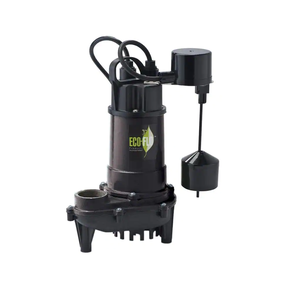 Eco Flo 1/3 HP Cast Iron Submersible Sump Pump With Vertical Switch
