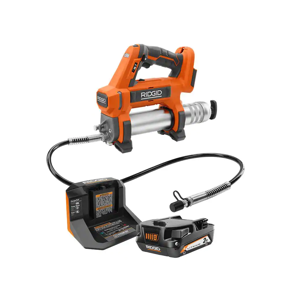 Ridgid 18v Cordless Grease Gun Kit With (1) 2.0 Ah Battery And Charger