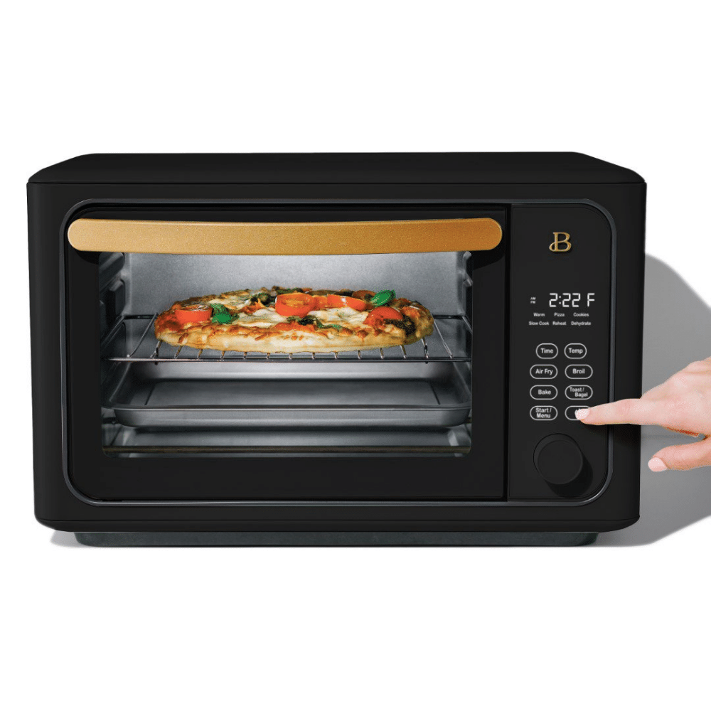 Beautiful 6 Slice Touchscreen Air Fryer Toaster Oven by Drew Barrymore. Black Sesame