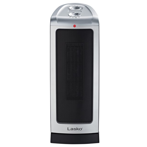 Lasko 1500W Electric Oscillating Ceramic Tower Space Heater With Thermostat. 5307. Silver