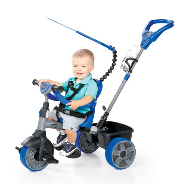 Little Tikes 4-in-1 Basic Edition Trike In Blue. Convertible Tricycle For Toddlers Tricycle