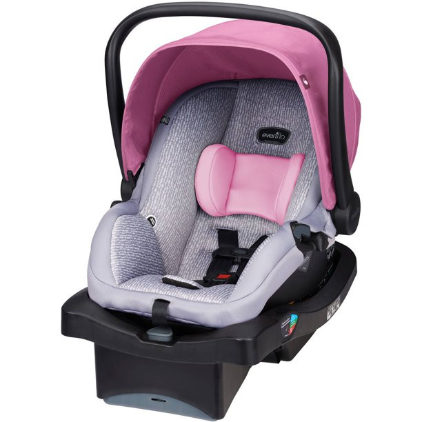 Evenflo LiteMax 35 lbs Infant Car Seat. Geometric Grey and Pink