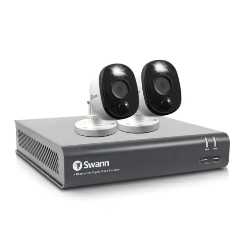 Swann DVR-4580 4-Channel 1080p 1TB DVR Security System with Two 1080p Wired Bullet Cameras