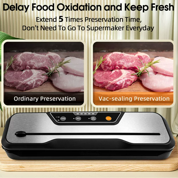 Hkeey Food Saver Vacuum Sealer Machine With 2 Rolls Food Vacuum Sealer Bags