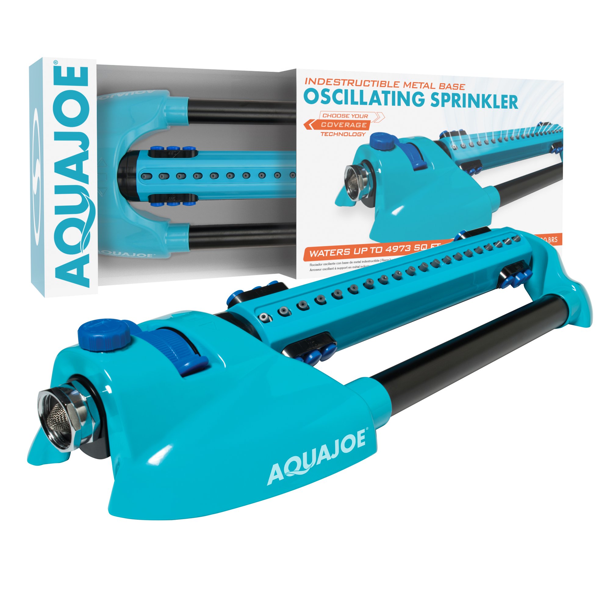 Aqua Joe AJ-OMS20-BRS Indestructible Metal Base Oscillating Sprinkler