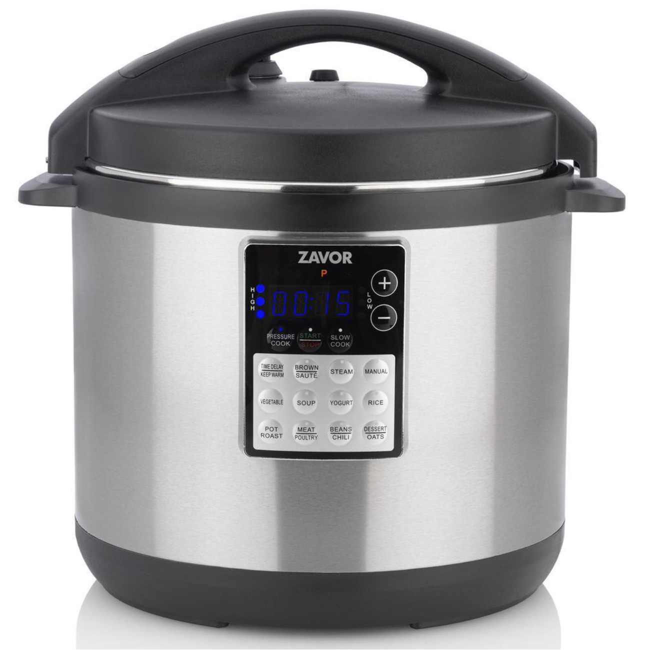 Zavor Lux Edge 8 Qt. Stainless Steel Electric Pressure Cooker with Stainless Steel Cooking Pot