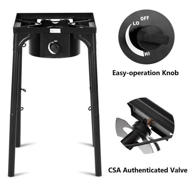 Costway Goplus Portable Propane 100000BTU Single Burner Outdoor Camp Stove With Adjustable Legs