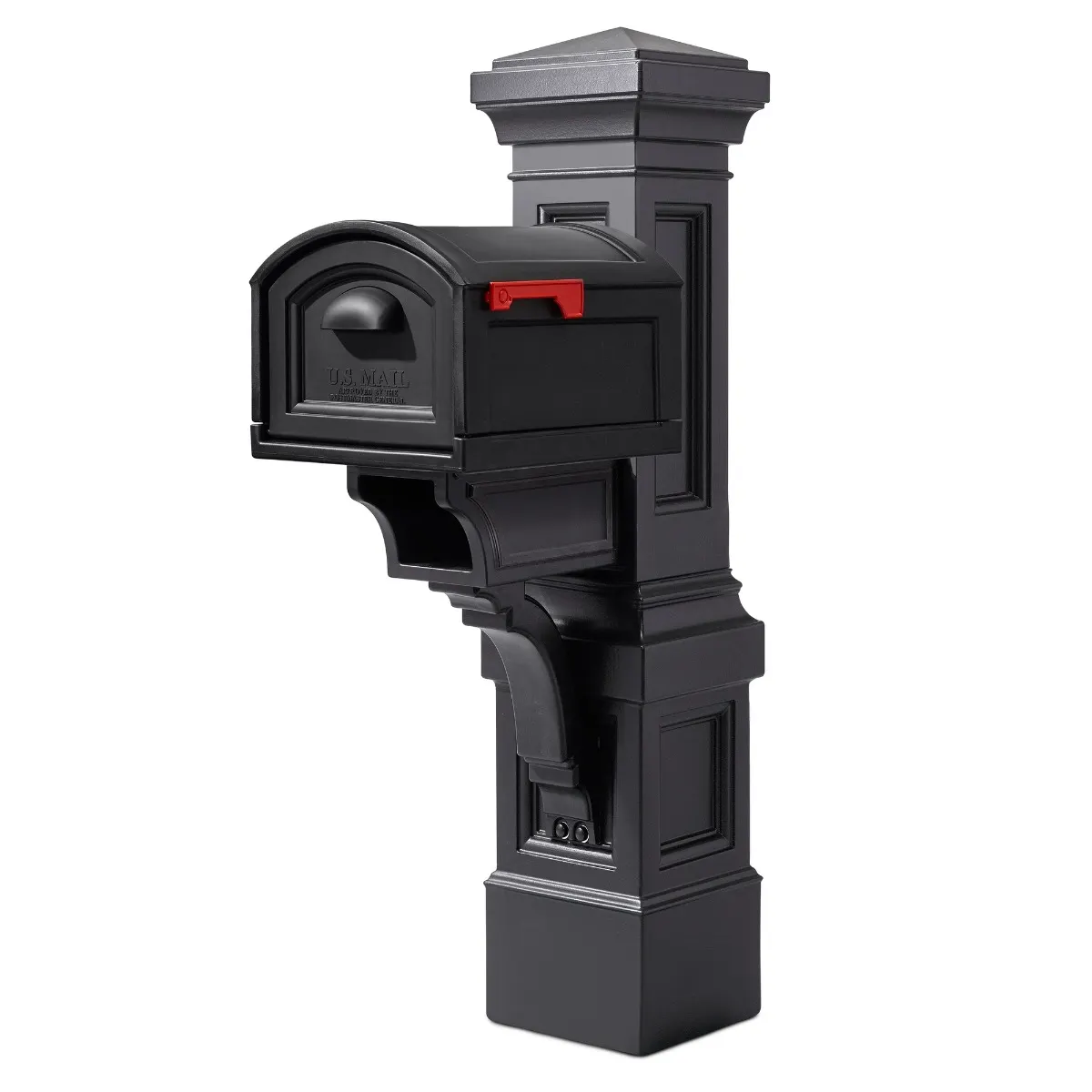 Step2 Atherton Grand Onyx Black Mail Post & XL Black Mailbox