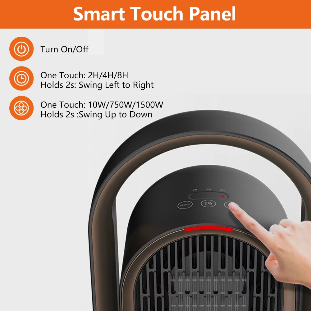 Dulce Domi 1500W Oscillating Space Heater. Fast Heating Within 2s with PTC Heating Tech