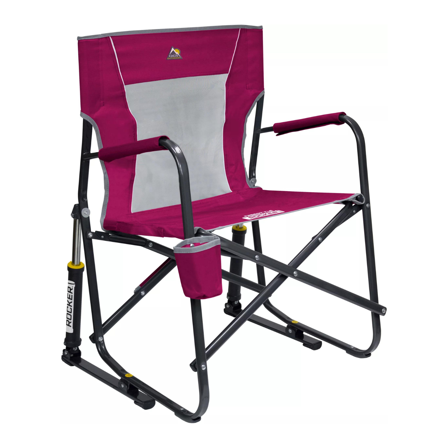 GCI Outdoor Freestyle Rocker Mesh Chair. Raspberry