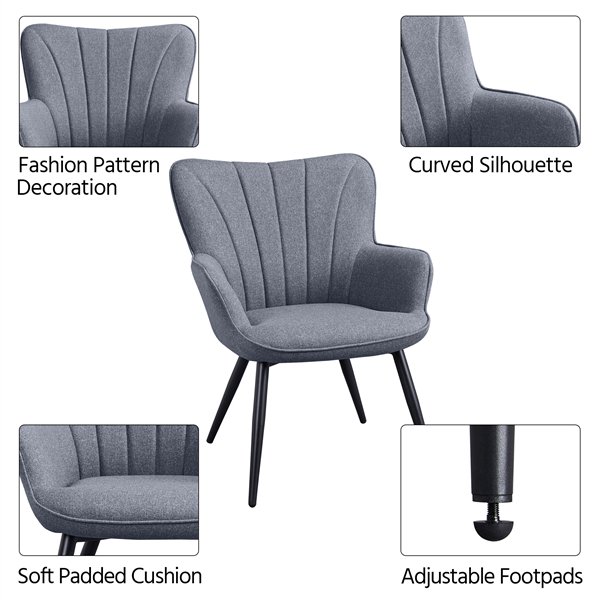 SmileMart Wingback Chair. Gray