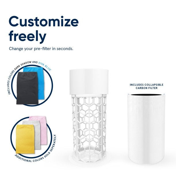 Blueair Blue Pure 411 Air Purifier with Particle and Carbon Filter for Allergen and Odor Reduction. Black