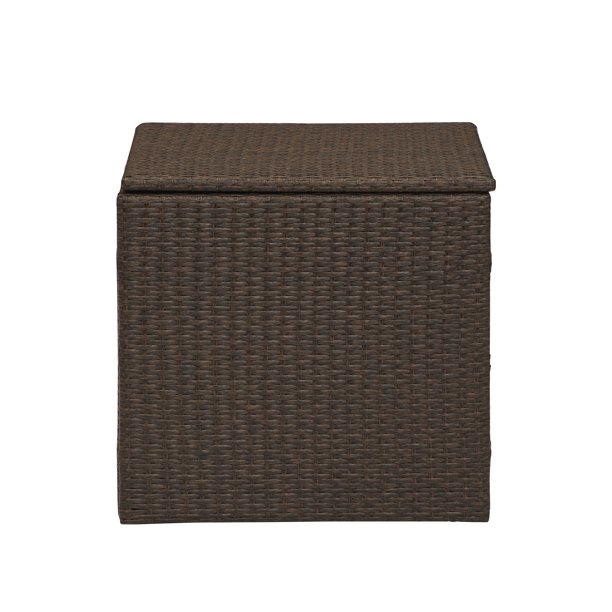 Superjoe Wicker Deck Box 73 Gallon Patio Outdoor Storage Box for Cushions. Brown