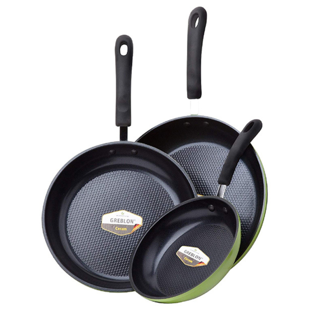Ozeri Green Earth Frying Pan 3-Piece Set by Ozeri (8″. 10″. 12″)