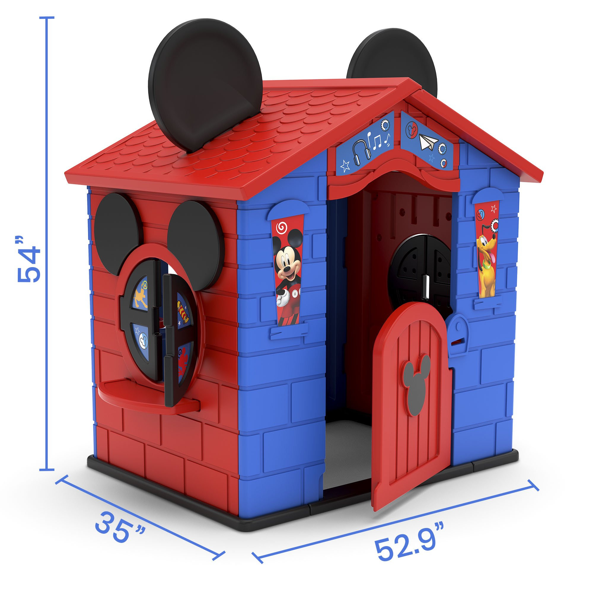 Delta Children Disney Mickey Mouse Plastic Indoor. Outdoor Playhouse with Easy Assembly