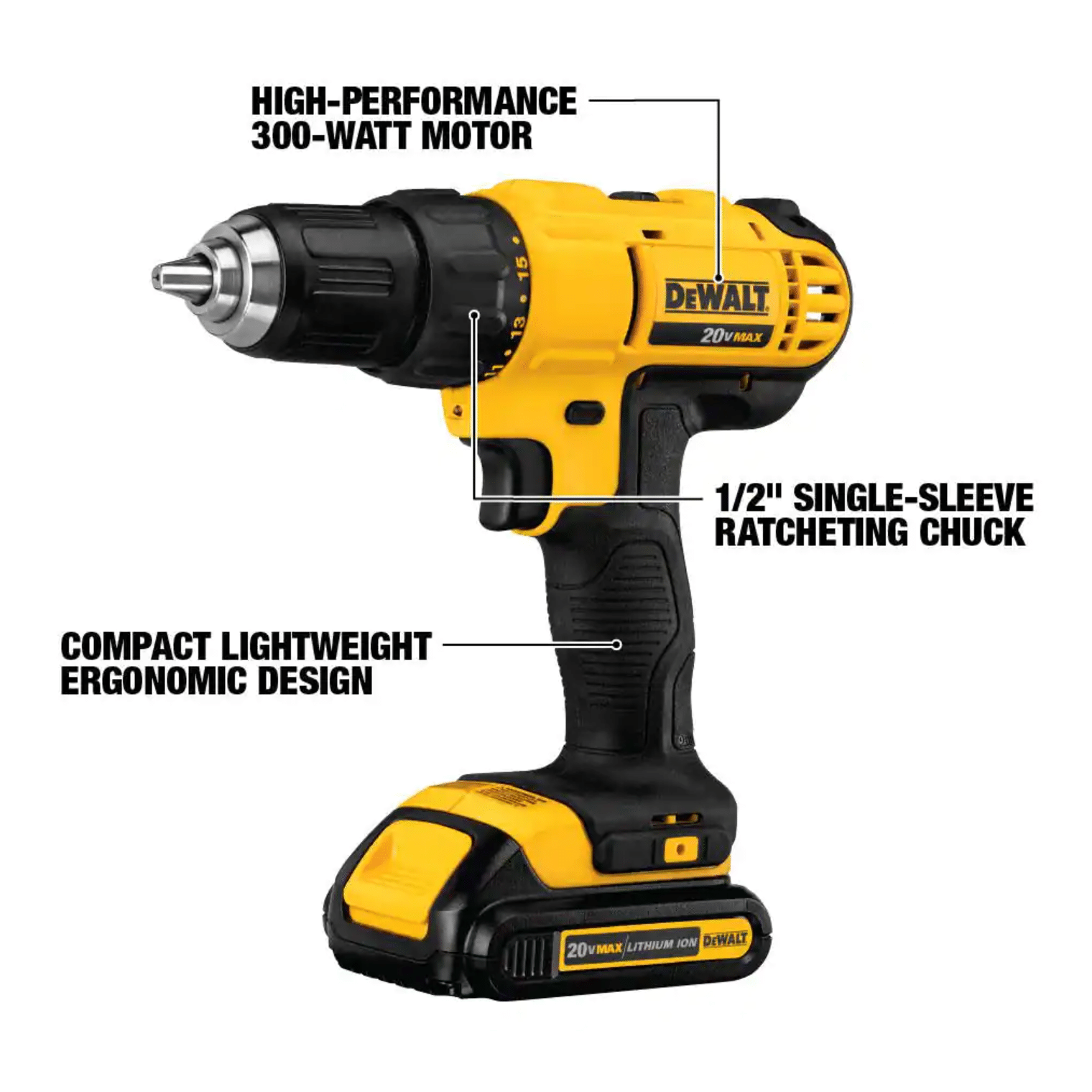 Dewalt 20-Volt Max Cordless Drill/Impact Combo Kit (2-Tool) with (2) 20-Volt 1.3Ah Batteries. Charger & Reciprocating Saw (DCK240C2DCS380B)