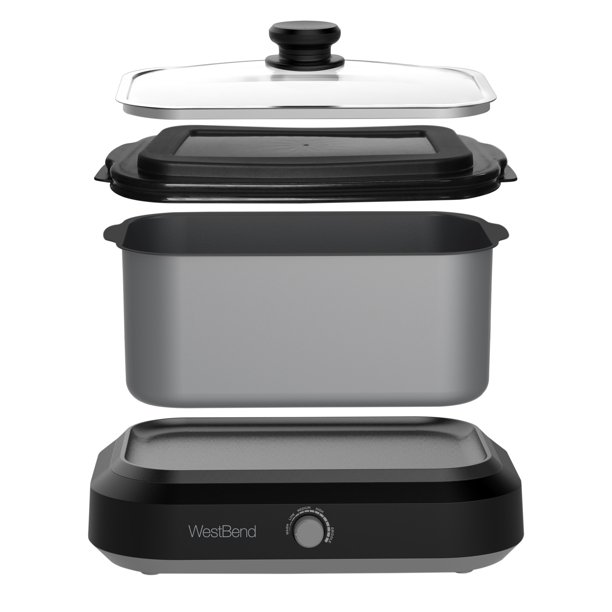 West Bend 87906 Large Capacity Non-Stick 6-Quart Versatility Cooker. Silver