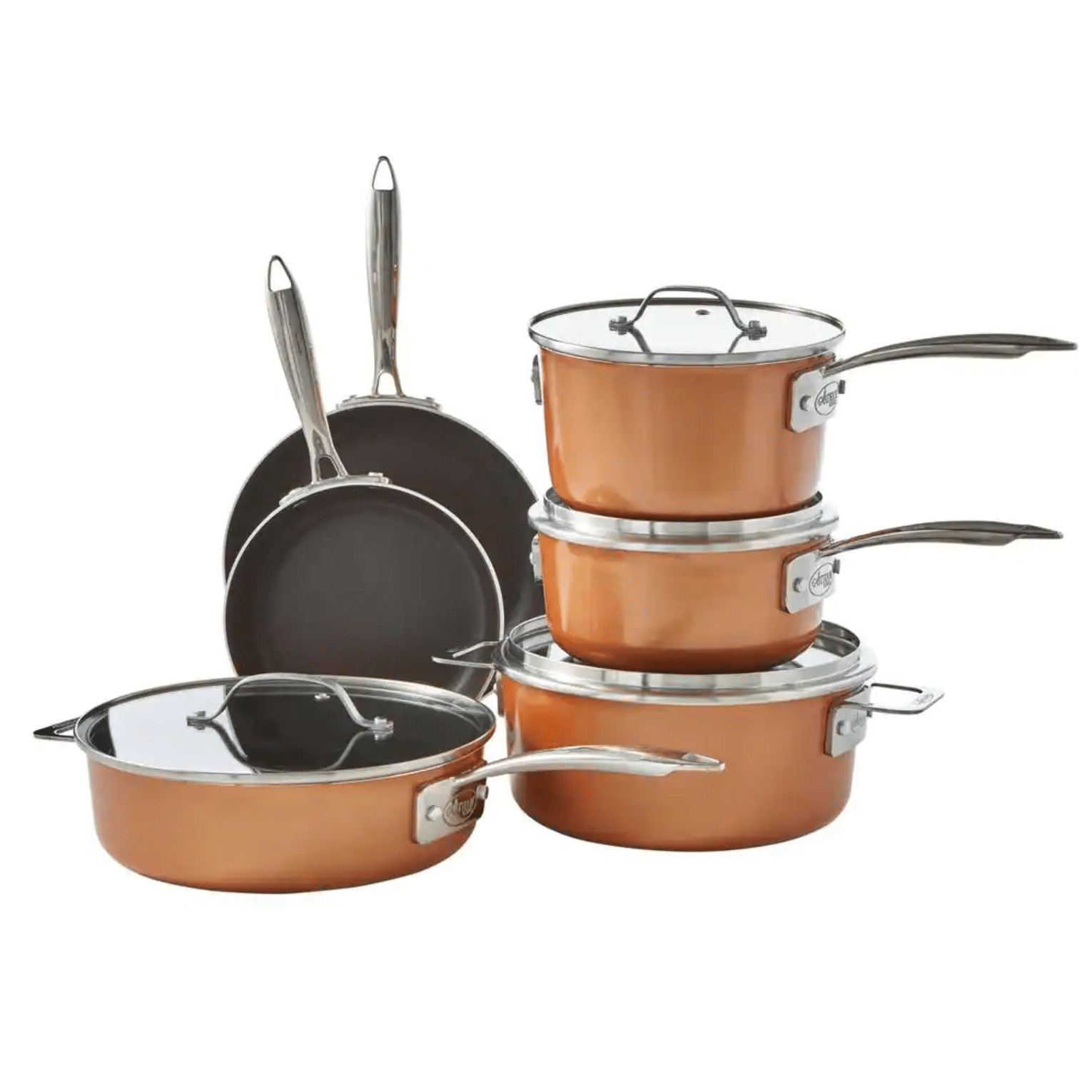 Gotham Steel StackMaster 21-Piece Aluminum Cast Textured Ceramic Nonstick Cookware & Bakeware Set with Utensils
