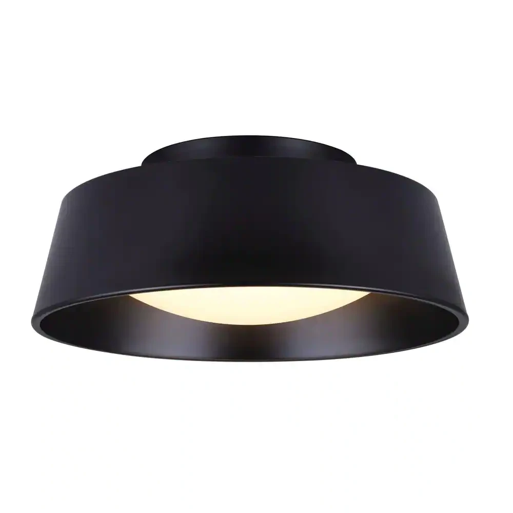 Canarm Jamison 13.75 in. 1-Light Matte Black LED Flush Mount