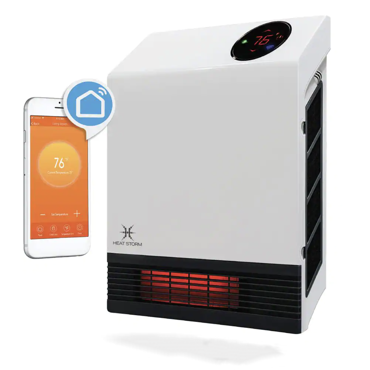 Heat Storm 1.000-Watt Wi-Fi Smart Heater Deluxe Indoor Wall Mount Infrared Heater