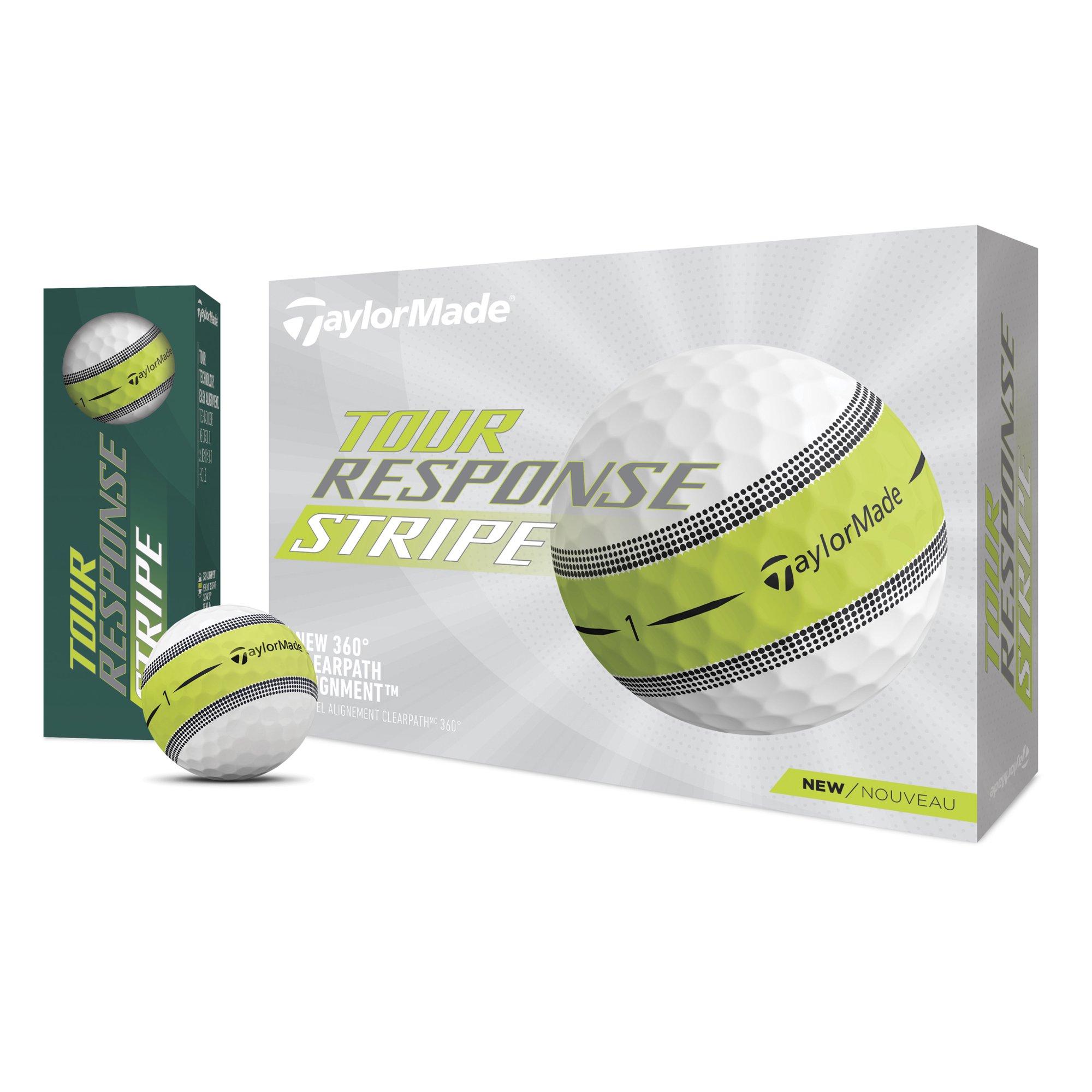 TaylorMade Tour Response Stripe Golf Balls. 12 Pack. White