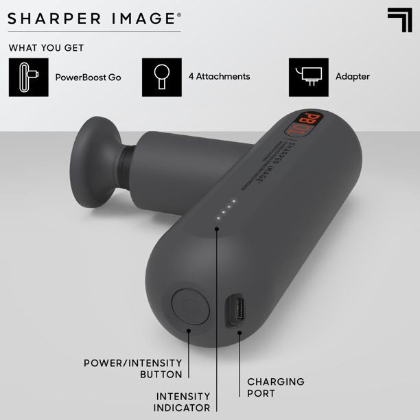 Sharper Image Powerboost Move Deep Tissue Travel Percussion Massager
