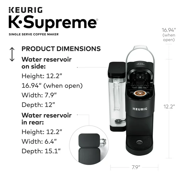 Keurig K-Supreme Single Serve K-Cup Pod Coffee Maker. MultiStream Technology. Black