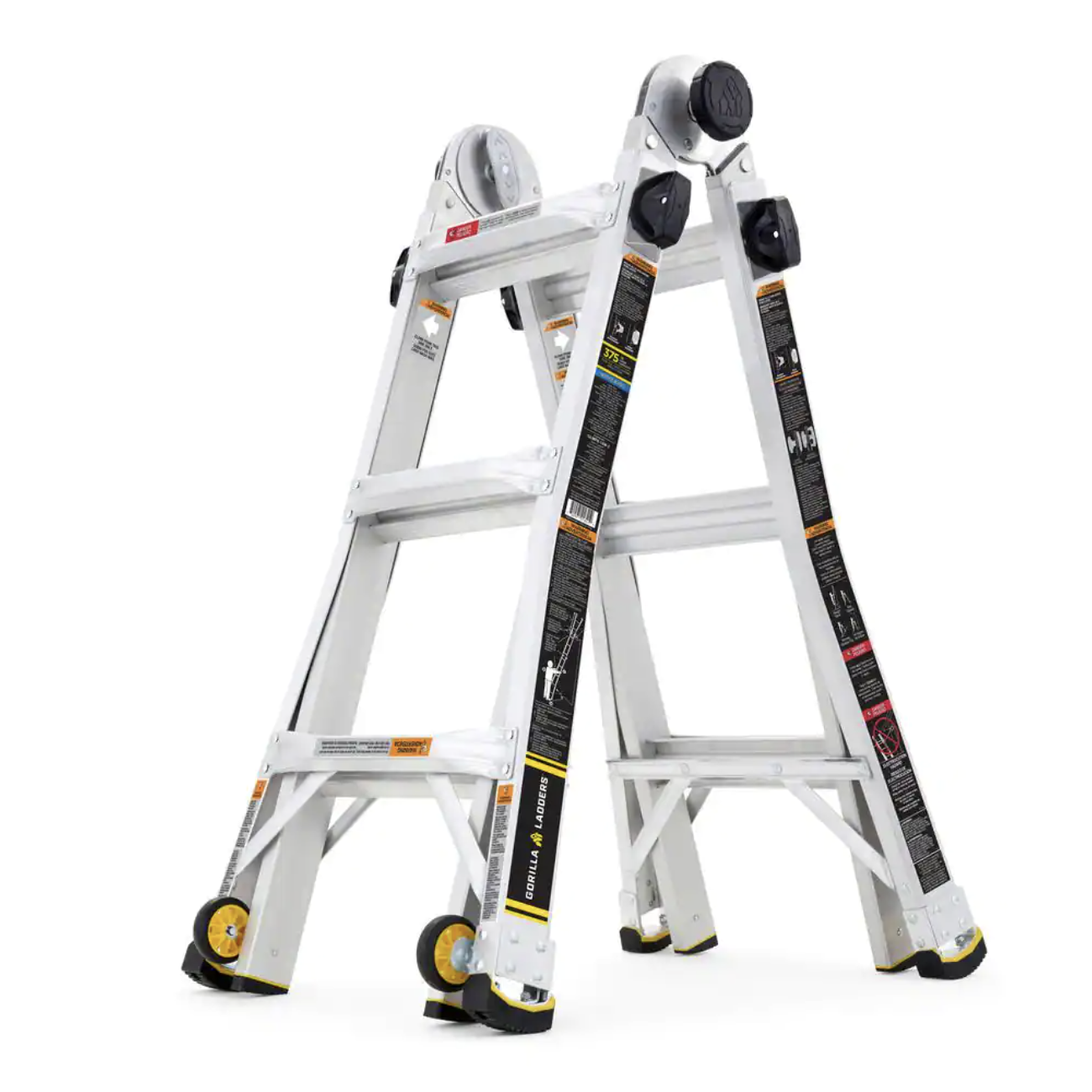 Gorilla Ladders 14 ft. Reach MPXW Aluminum Multi-Position Ladder With Wheels. 375 lbs.