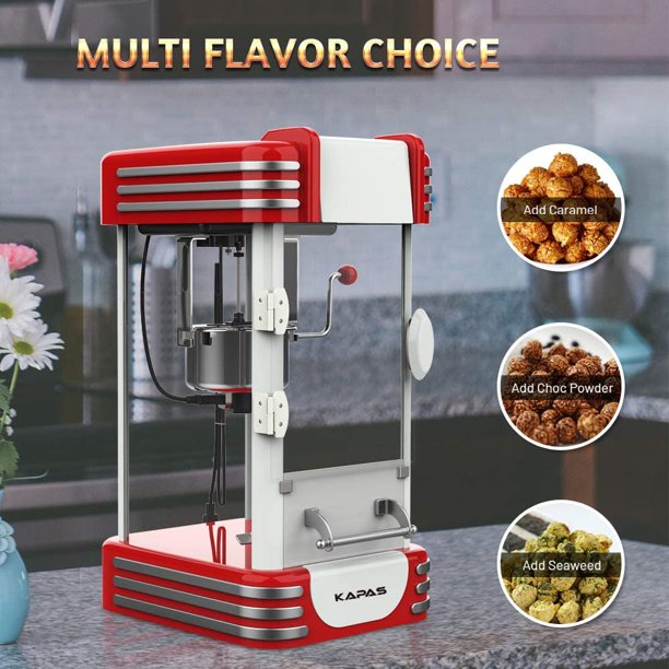 Kapas Popcorn Machine. Red Tabletop Popcorn Maker With Accessories