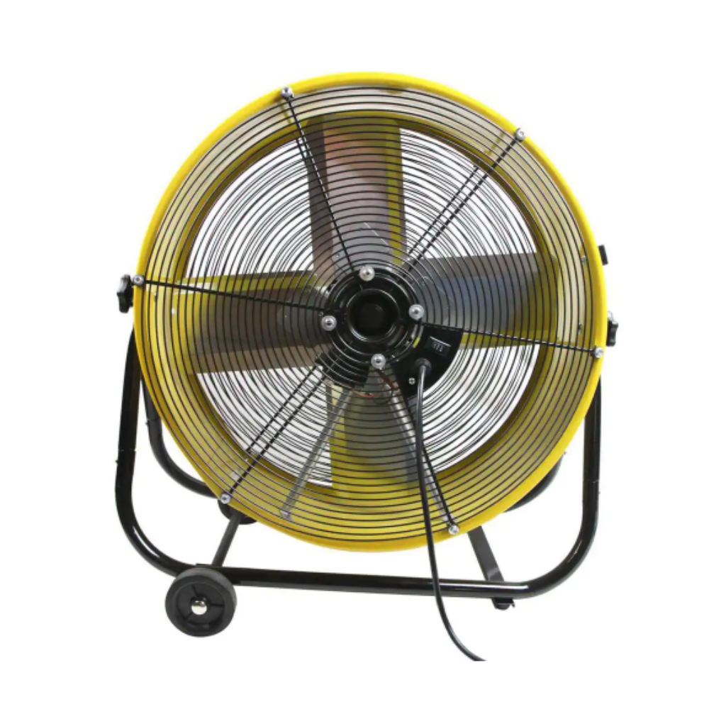 Maxx Air 24 in. 2 fan speeds Drum Fan in Yellow with Snap-On Wheels
